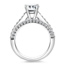 14k White Gold Pave Diamond Cathedral Engagement Ring - Forever in Harmony