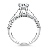 14k White Gold Pave Diamond Cathedral Engagement Ring - Forever in Harmony