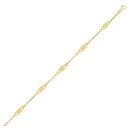 14k Yellow Gold Anklet with Fancy Diamond Shape Filigree Stations | - Forever in Harmony