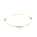 14k Two Tone Gold Entwined Heart Stationed Anklet - Forever in Harmony