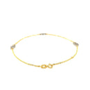 14k Two Tone Gold Entwined Heart Stationed Anklet - Forever in Harmony