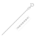 14k White Gold Faceted Cable Link Chain (1.2 mm) | - Forever in Harmony