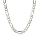 Rhodium Plated Sterling Silver Figaro Style Chain (5.40 mm) - Forever in Harmony