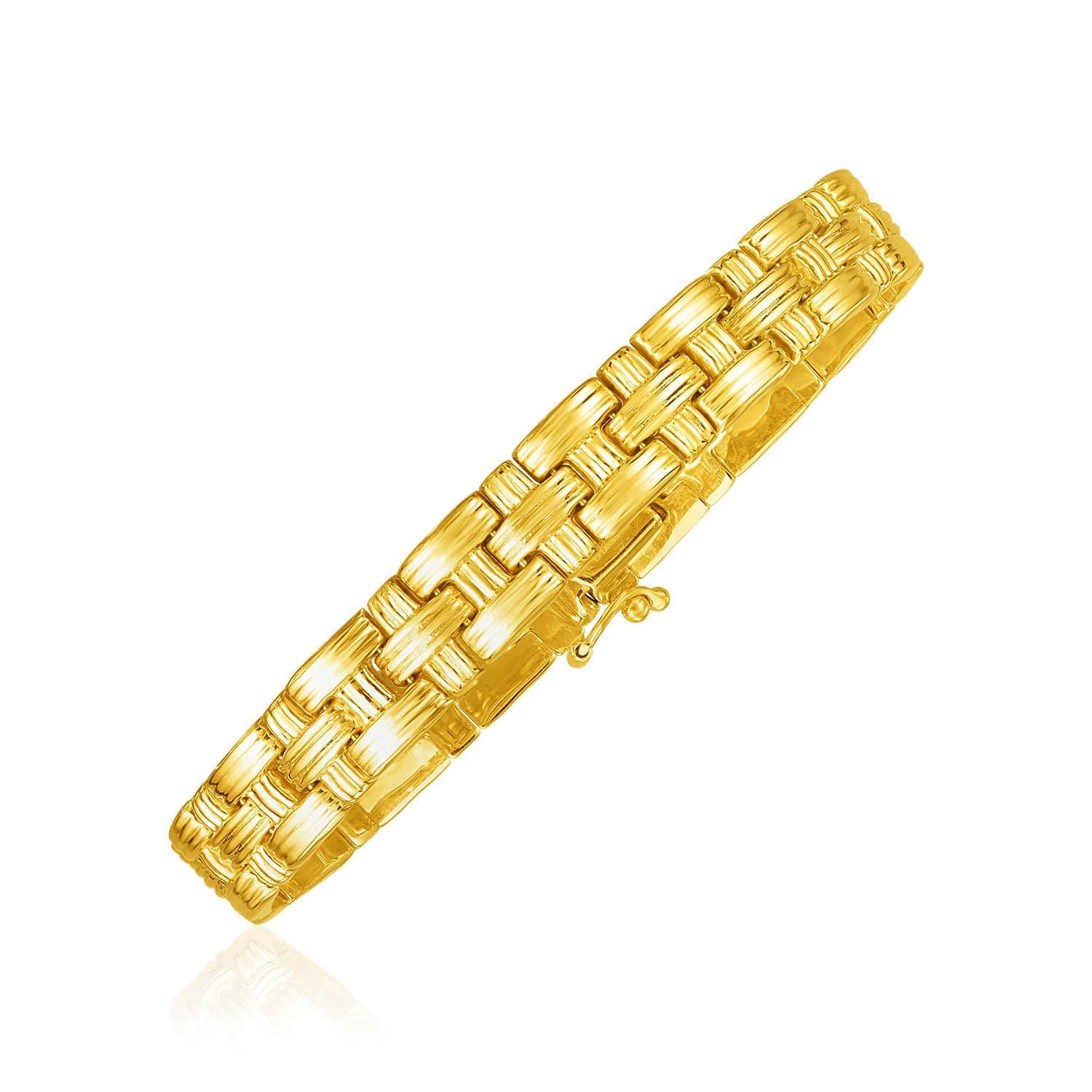 14k Yellow Gold Basket Weave Bracelet - Forever in Harmony