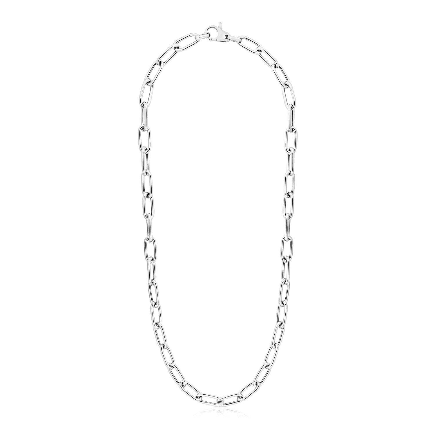 Sterling Silver Wide Paperclip Chain Necklace - Forever in Harmony