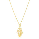 14k Yellow Gold High Polish Hamsa Amulet Necklace - Forever in Harmony