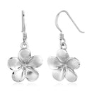 Sterling Silver Matte Textured Flower Dangle Earrings - Forever in Harmony