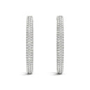 14k White Gold Diamond Hoop Double Sided Three Row Earrings (2 cttw) - Forever in Harmony