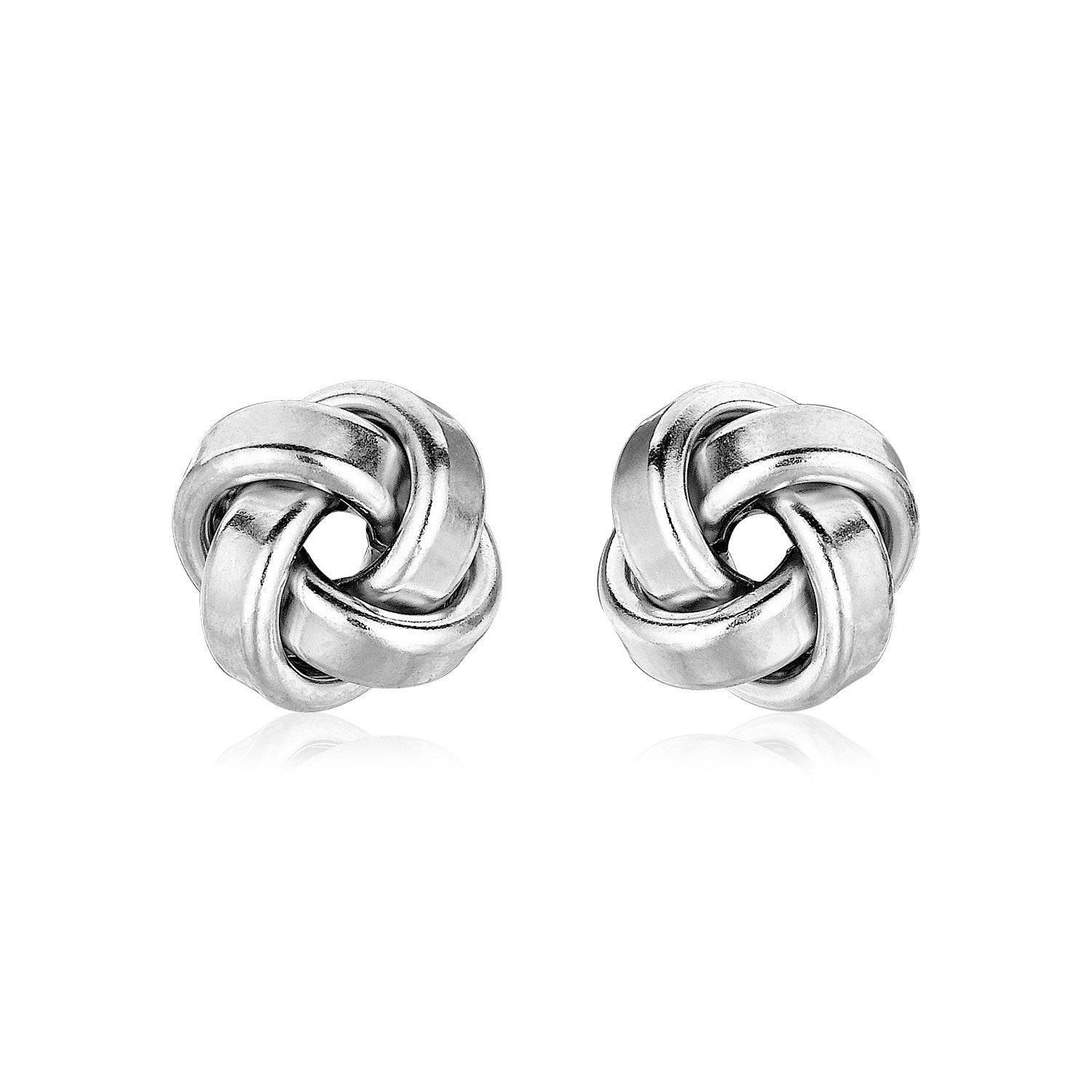 Petite Sterling Silver Polished Love Knot Earrings(9mm) - Forever in Harmony