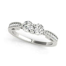 Two Stone Diamond Ring With Milgrain Design In 14k White Gold (3/4 cttw) - Forever in Harmony