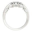 Two Stone Diamond Ring With Milgrain Design In 14k White Gold (3/4 cttw) - Forever in Harmony