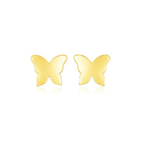 14k Yellow Gold Polished Butterfly Earrings - Forever in Harmony