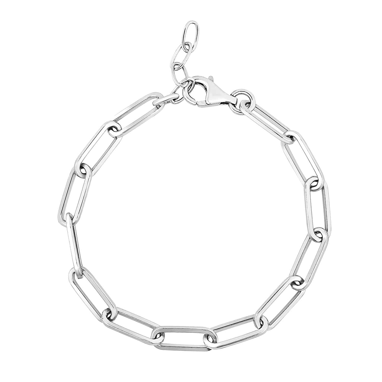 Sterling Silver Wide Paperclip Chain Bracelet (5.90 mm) |