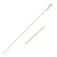 14k Yellow Gold Bead Chain 1.0mm (1.00 mm) - Forever in Harmony