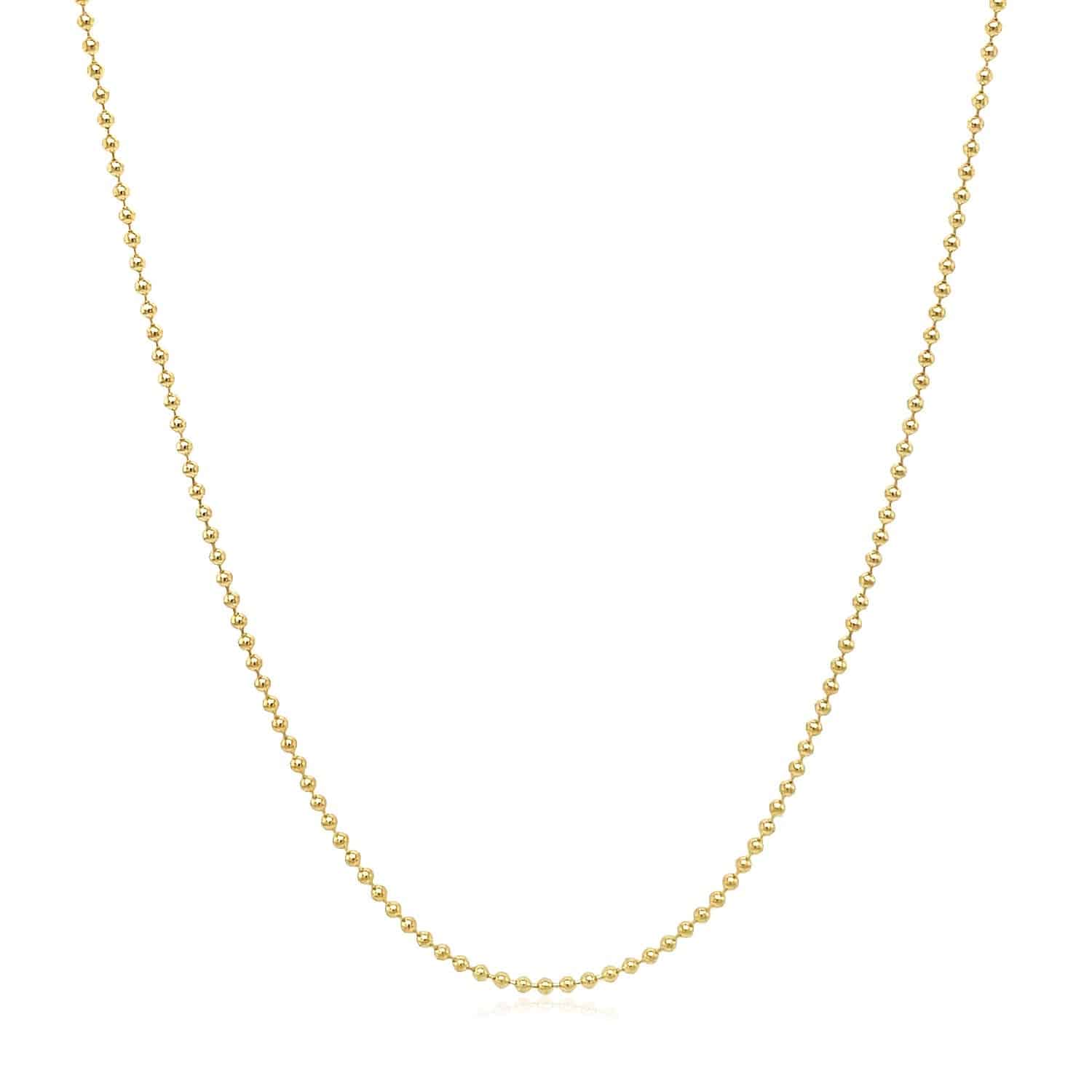 14k Yellow Gold Bead Chain 1.0mm (1.00 mm) - Forever in Harmony