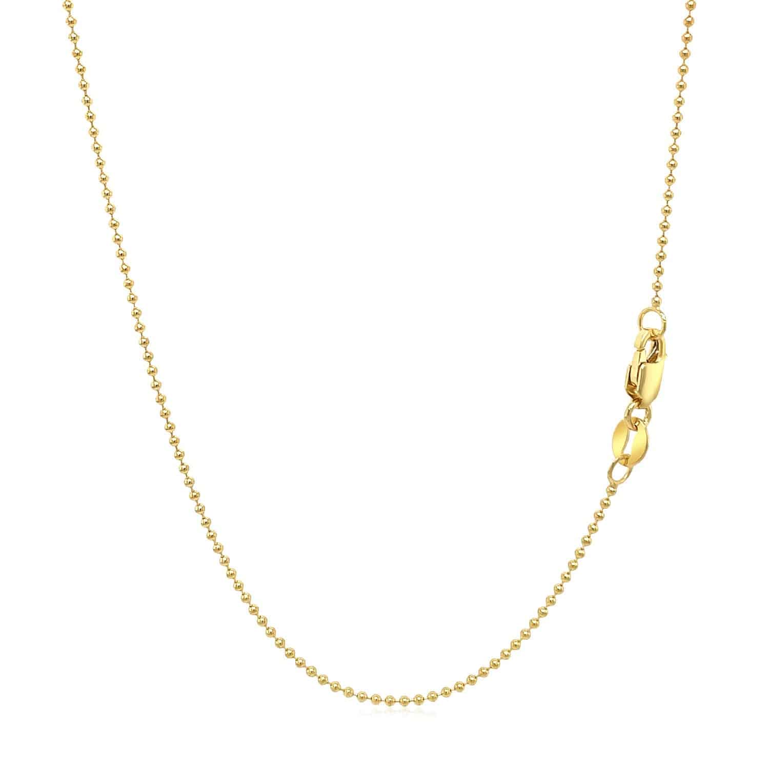 14k Yellow Gold Bead Chain 1.0mm (1.00 mm) - Forever in Harmony