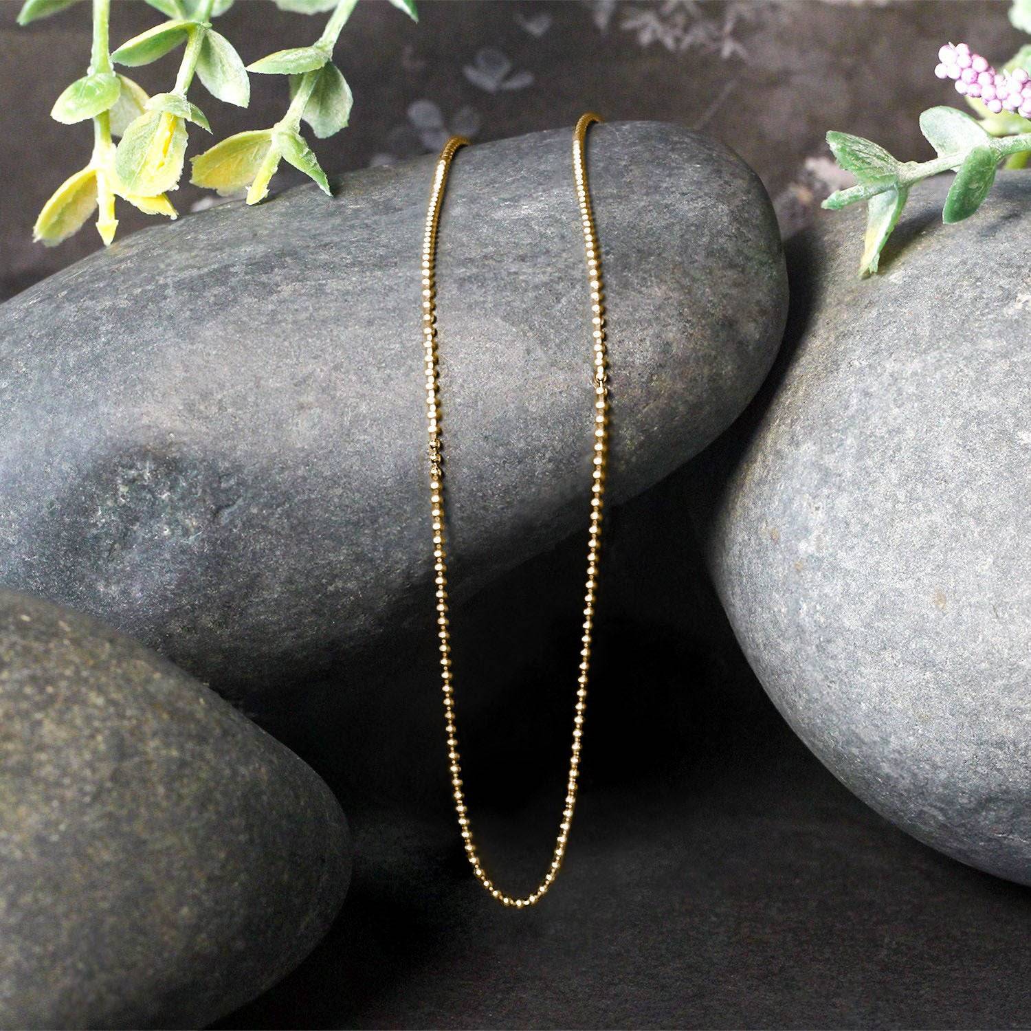 14k Yellow Gold Bead Chain 1.0mm (1.00 mm) - Forever in Harmony