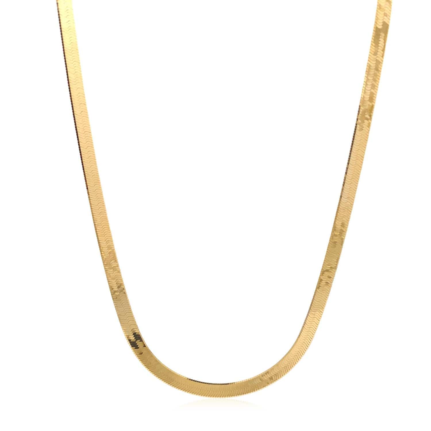 14k Yellow Gold Super Flex Herringbone Chain (3.80 mm) | - Forever in Harmony