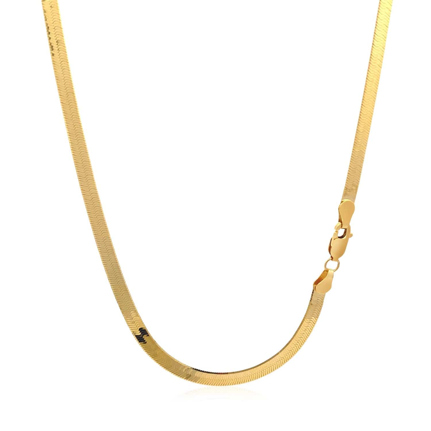 14k Yellow Gold Super Flex Herringbone Chain (3.80 mm) | - Forever in Harmony