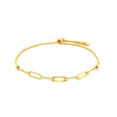 14K Yellow Gold Adjustable Bracelet with Paperclip Chain (1.00 mm) | - Forever in Harmony