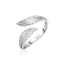 Sterling Silver Bypass Toe Ring with Leaves - Forever in Harmony