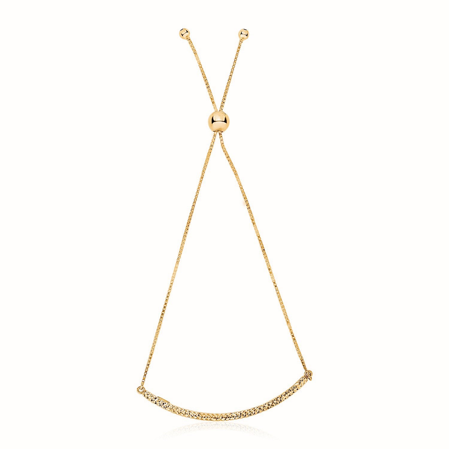 14k Yellow Gold Chain Bar Lariat Style Bracelet (1.00 mm) |