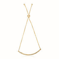 14k Yellow Gold Chain Bar Lariat Style Bracelet (1.00 mm) | - Forever in Harmony