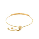 14k Yellow Gold Chain Bar Lariat Style Bracelet (1.00 mm) | - Forever in Harmony