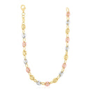 14k Tri Color Gold High Polish Puffed Mariner Link Chain (4.90 mm) - Forever in Harmony