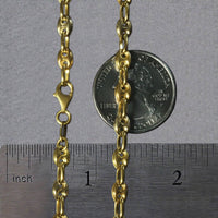 14k Tri Color Gold High Polish Puffed Mariner Link Chain (4.90 mm) - Forever in Harmony