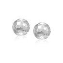 14k White Gold Round Faceted Style Stud Earrings(7mm) - Forever in Harmony