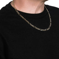 14K Yellow Gold Solid Pave Figaro Chain (5.90 mm) - Forever in Harmony