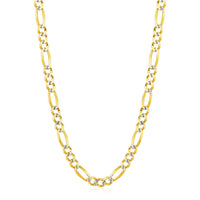 14K Yellow Gold Solid Pave Figaro Chain (5.90 mm) - Forever in Harmony