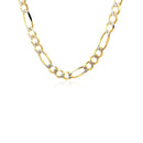 14K Yellow Gold Solid Pave Figaro Chain (5.90 mm) - Forever in Harmony