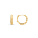 14k Yellow Gold Braided Huggie Hoops(3x12mm) - Forever in Harmony