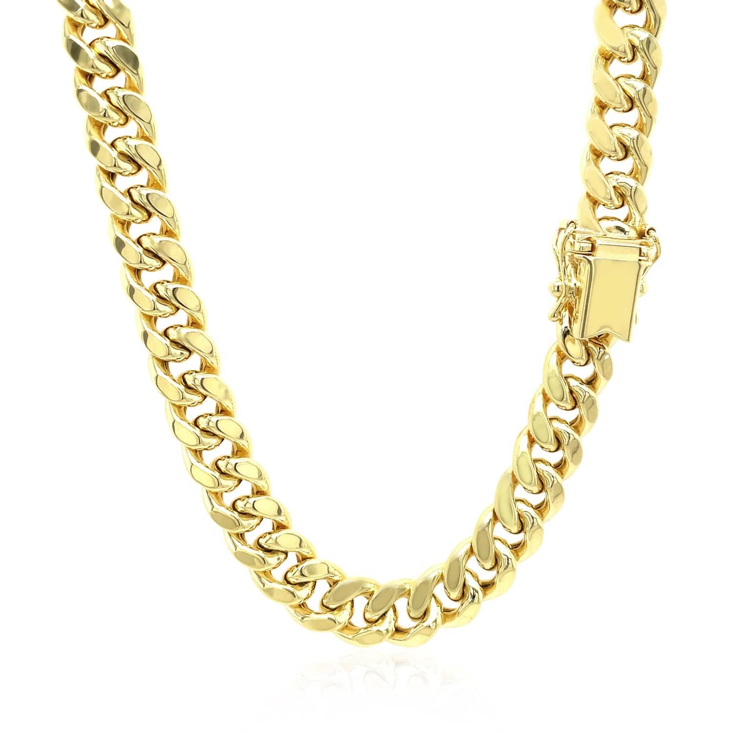 7.25mm 10k Yellow Gold Semi Solid Miami Cuban Chain | 24'' - Forever in Harmony