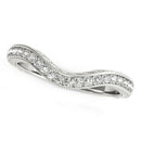 14k White Gold Milgrained Baroque Curved Diamond Wedding Ring (1/6 cttw) - Forever in Harmony