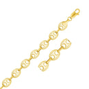 14k Yellow Gold Puffed Mariner Link Bracelet (11.00 mm) | - Forever in Harmony