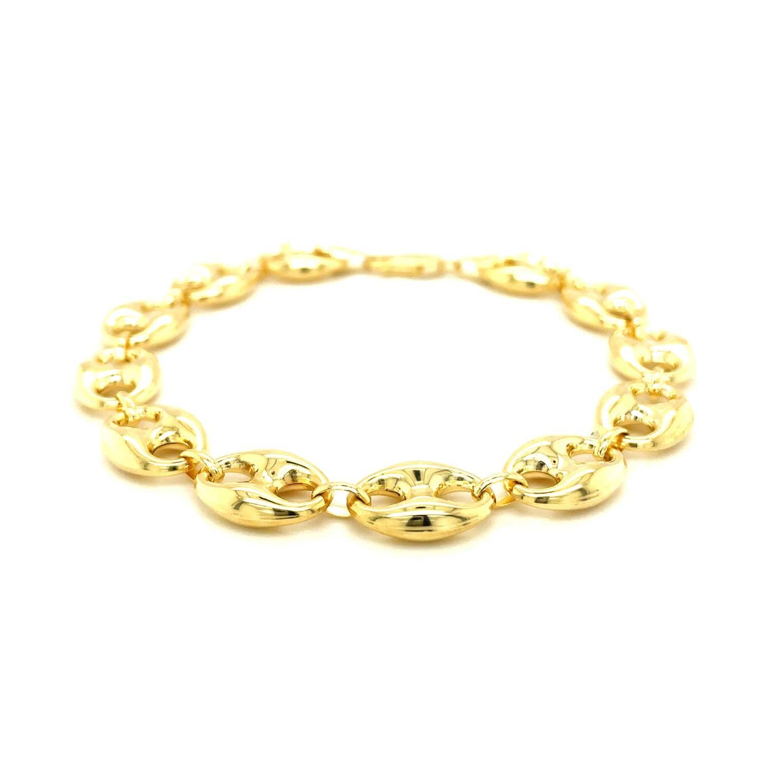 14k Yellow Gold Puffed Mariner Link Bracelet (11.00 mm) |