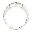 14k White Gold Two Stone Diamond Halo Ring (3/4 cttw) - Forever in Harmony