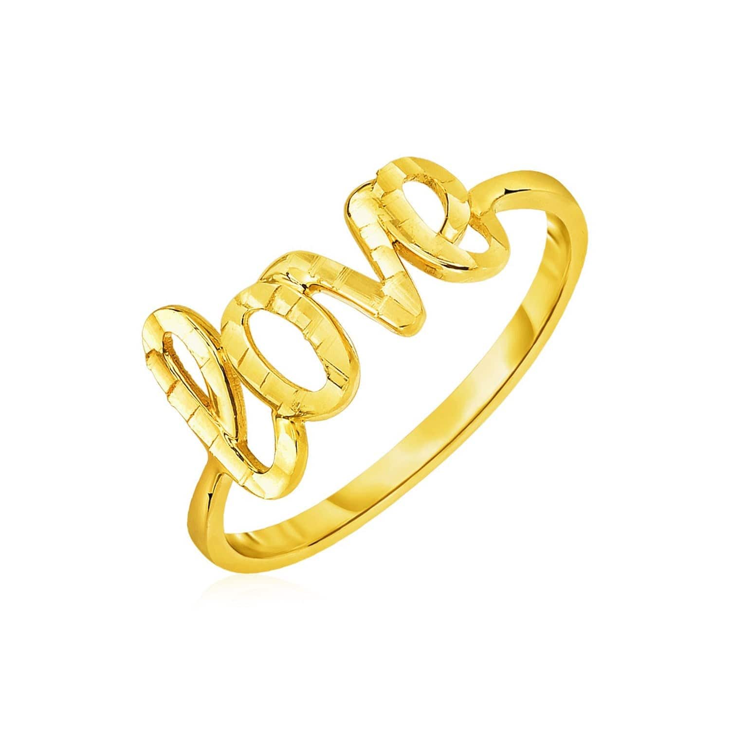 14k Yellow Gold Ring with Love - Forever in Harmony