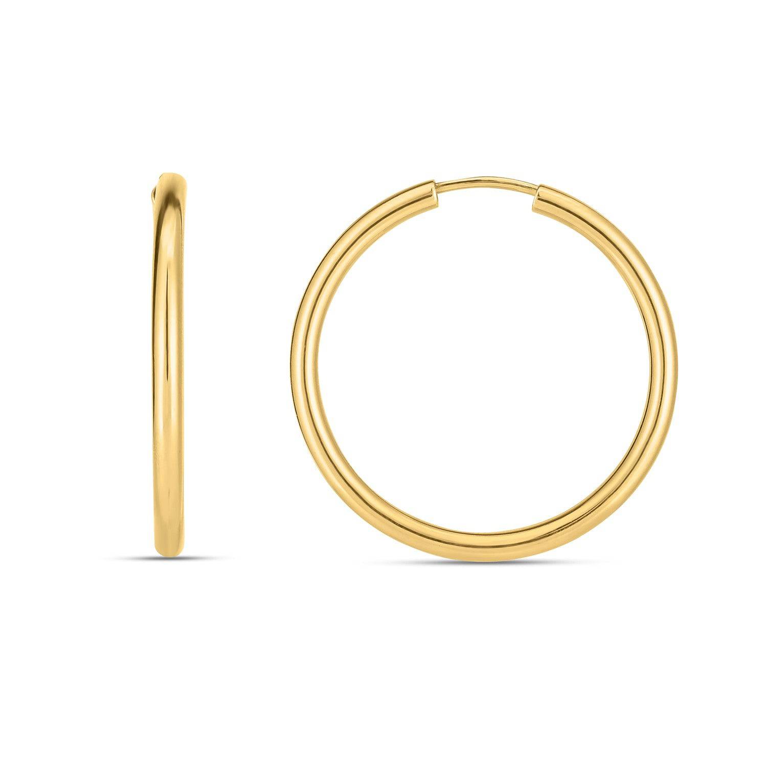 14k Yellow Gold Endless Round Hoop Earrings(2x21mm) - Forever in Harmony