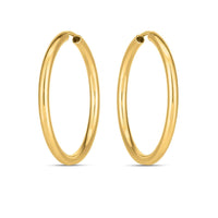 14k Yellow Gold Endless Round Hoop Earrings(2x21mm) - Forever in Harmony