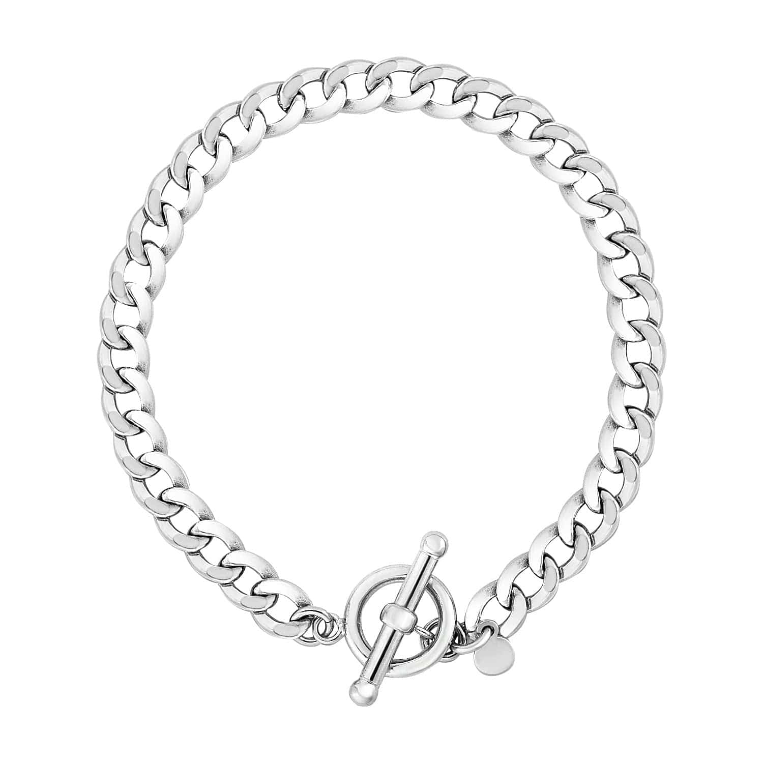 Sterling Silver Polished Wide Link Toggle Bracelet (6.00 mm) |