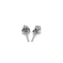 14k White Gold 3mm Faceted White Cubic Zirconia Stud Earrings - Forever in Harmony