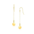 10k Yellow Gold Bead and Shiny Disc Drop Earrings - Forever in Harmony