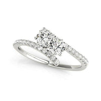 Two Stone Bypass Diamond Ring in 14k White Gold (3/4 cttw) - Forever in Harmony