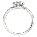 Two Stone Bypass Diamond Ring in 14k White Gold (3/4 cttw) - Forever in Harmony