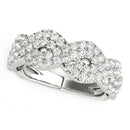 Diamond Studded Interlocking Waves Ring in 14k White Gold (5/8 cttw) - Forever in Harmony