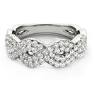 Diamond Studded Interlocking Waves Ring in 14k White Gold (5/8 cttw) - Forever in Harmony